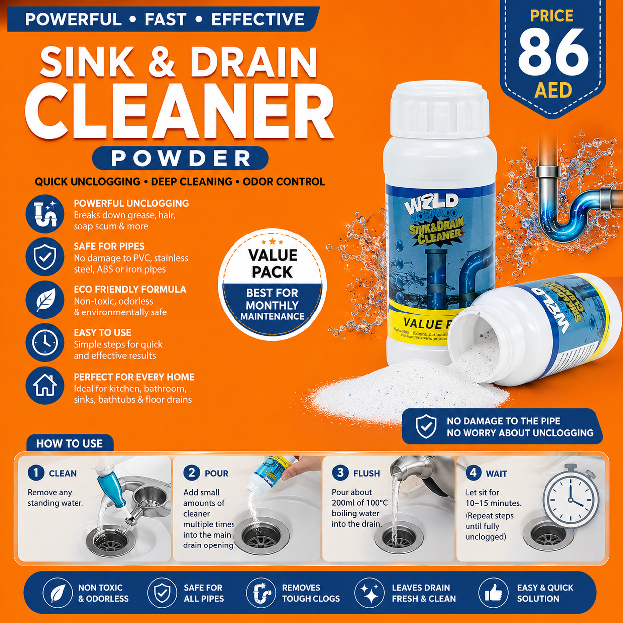 WOLD Tornado - Sink & Drain Cleaner