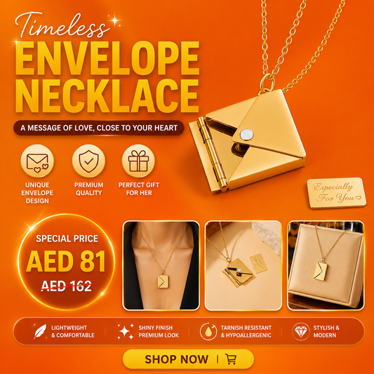 Simple Personality Envelope Pendant Necklace Fashion Retro